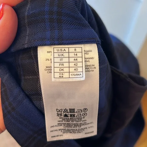 Brooks Brothers Women's Blue Tartan Shirt Dress-Sz 8 - Picture 8 of 9